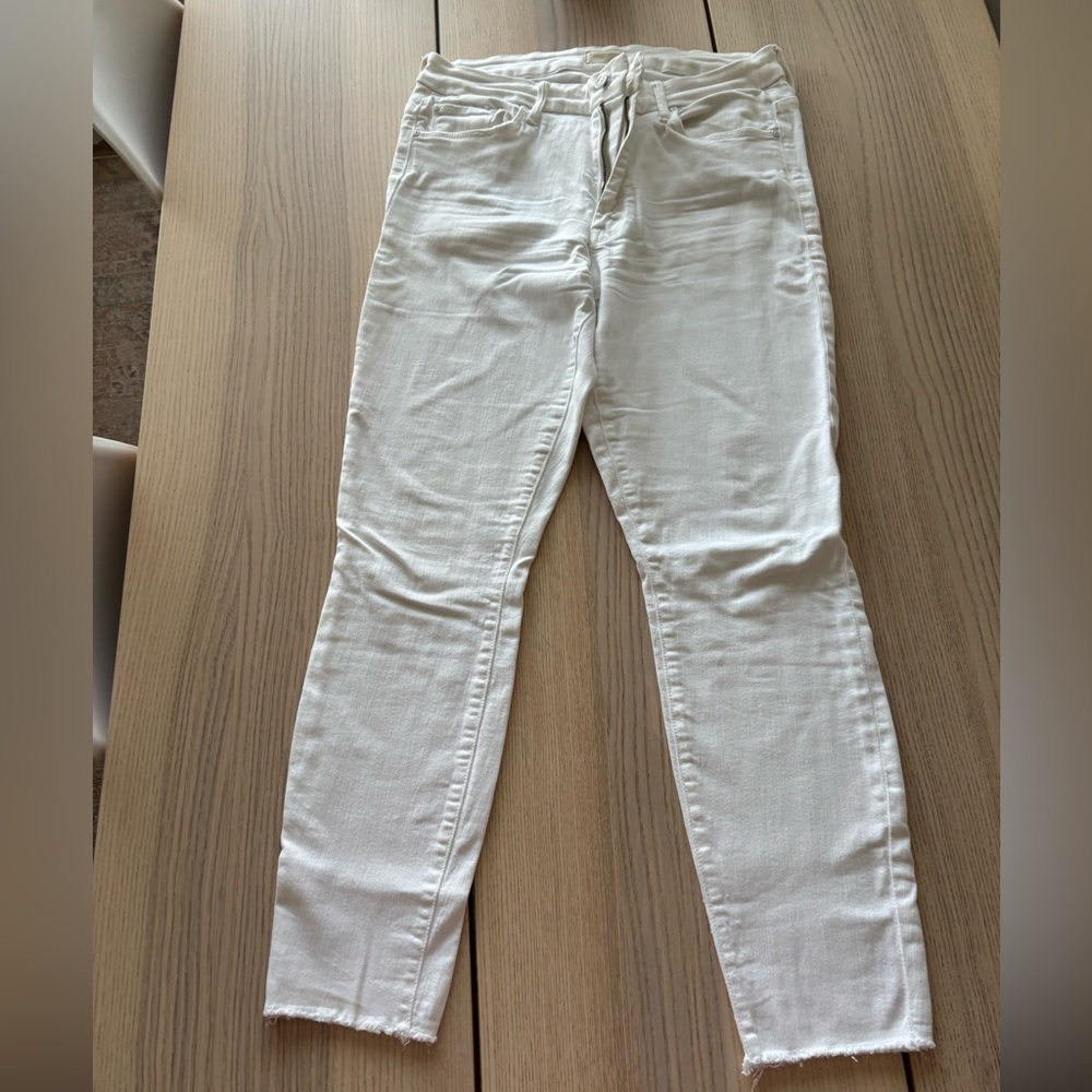 MOTHER High Waisted Ankle Fray Jeans